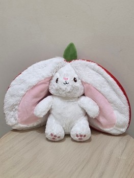 Strawberry bunny plush toy transformer