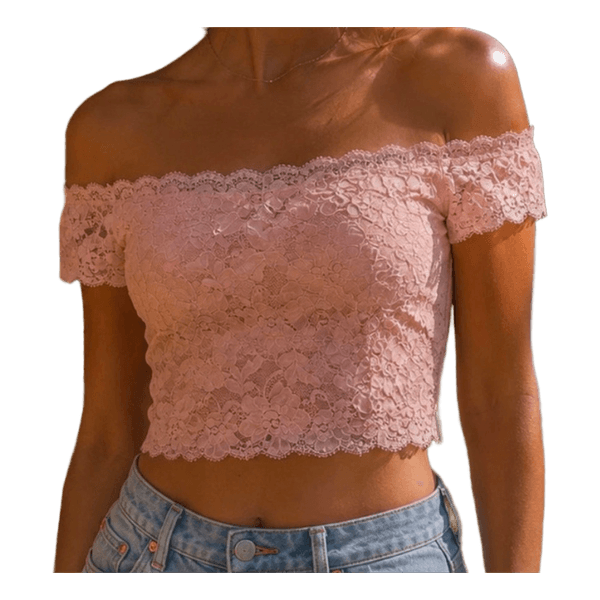 Roosa pitsist topp