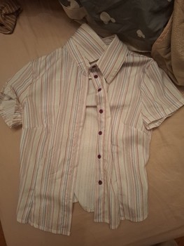 Shein striped button blouse