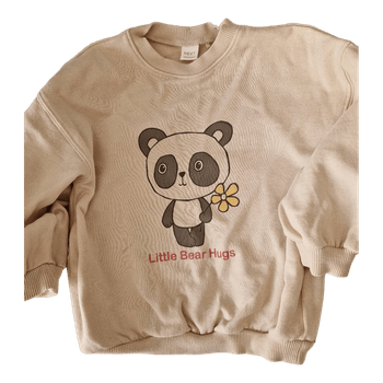 Beige panda print sweatshirt