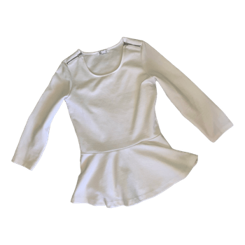 White peplum long-sleeve top