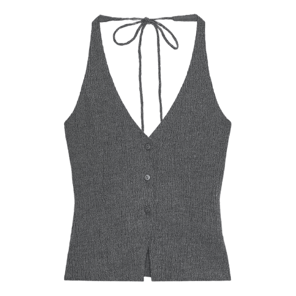 Grå halterneck top