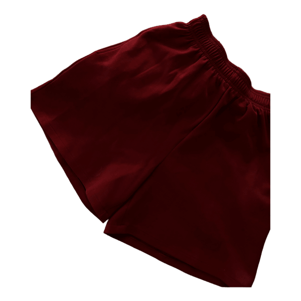 Burgundy elastic waist shorts