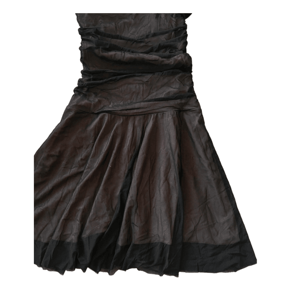 Black ruched midi dress