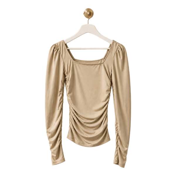 Beige langærmet top