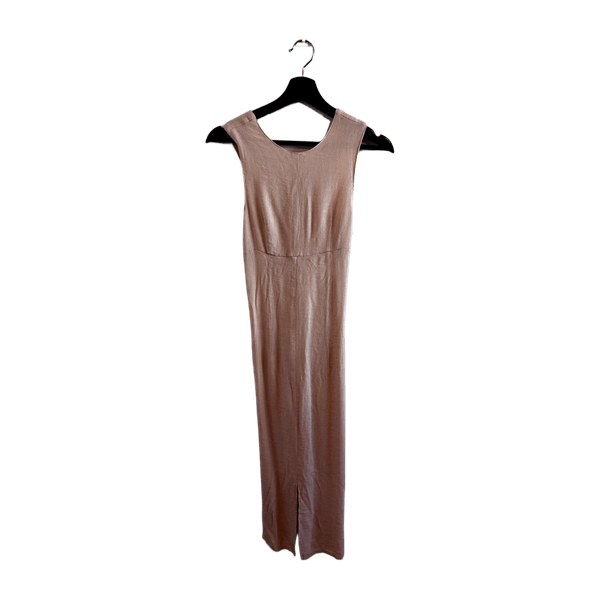 Beige ribbed maxi dress