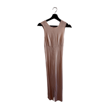 Beige ribbed maxi dress