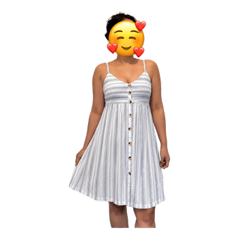 Striped button front dress