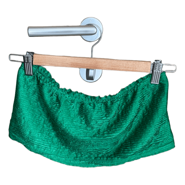 Green strapless crop top