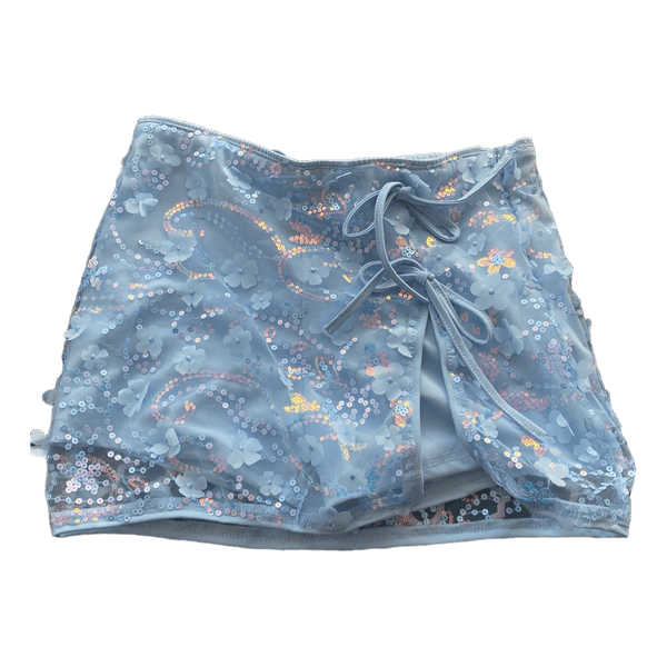 Light blue sequin skirt