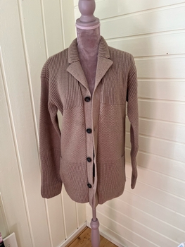 Beige knitted cardigan sweater