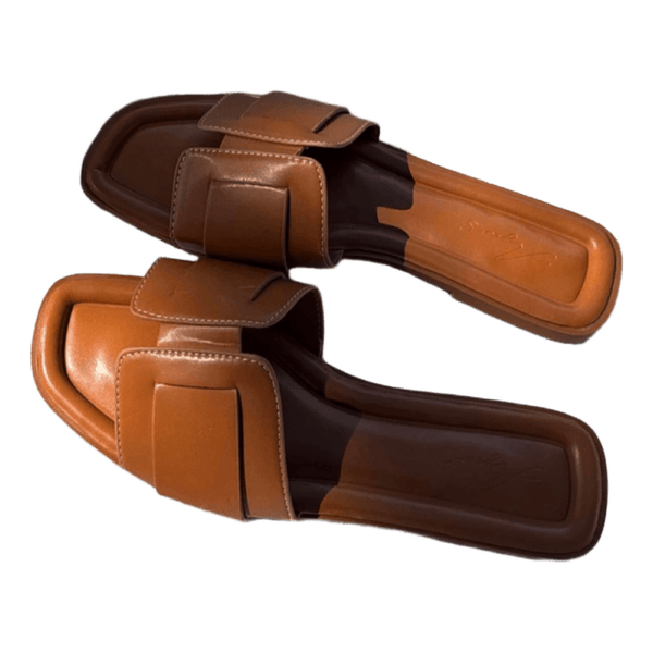 Brune flade sandaler