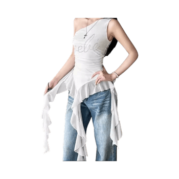 Valkoinen olkapäätoppi S