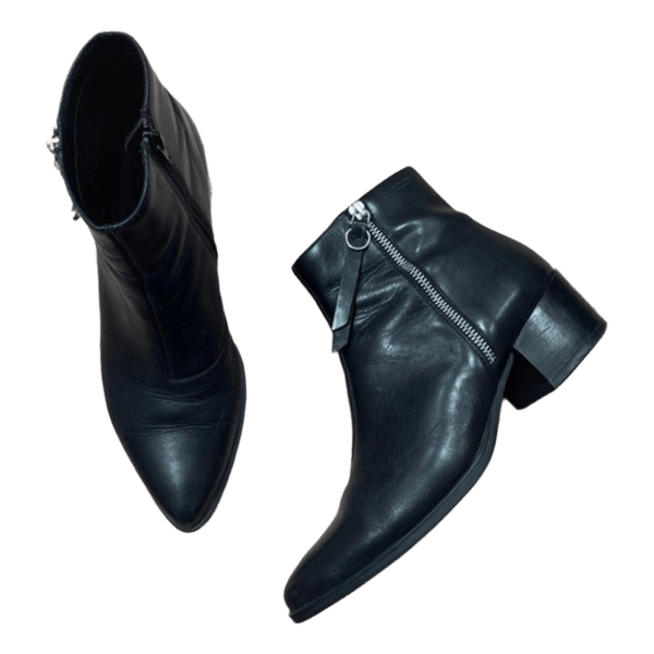 Black leather boots