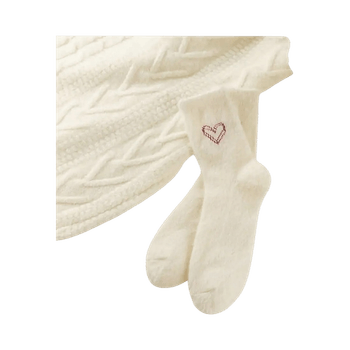 White knit socks