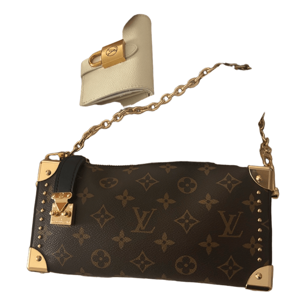 Brun monogram skuldertaske