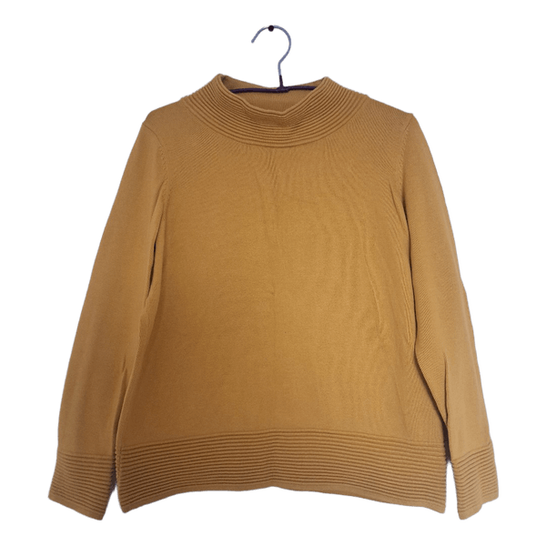 Mustard ribbed knit sweater