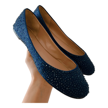 Dune blue embellished flats