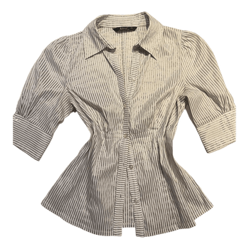 Striped button-down shirt
