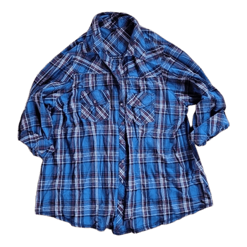 Blue plaid shirt