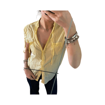 Light yellow button-up shirt