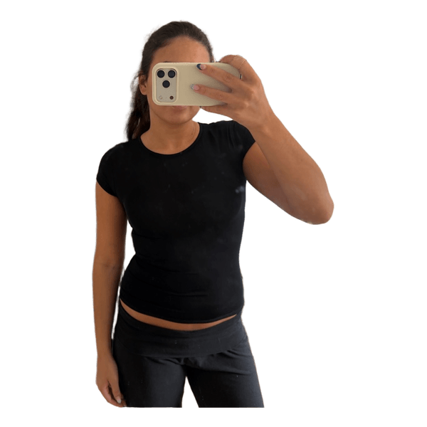 Sort kortærmet t-shirt