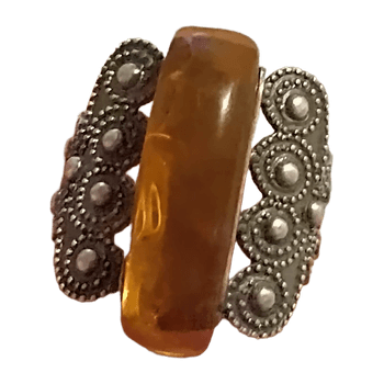 Vintage sterling silver amber ring