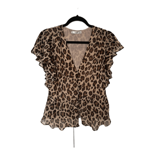 Leopard print bluse fra mango
