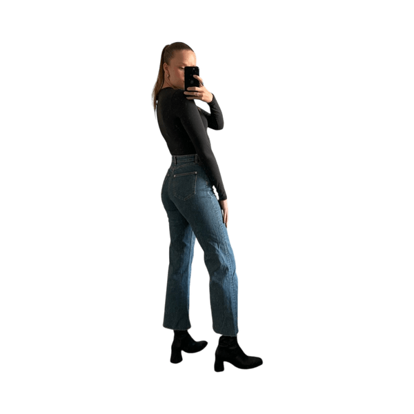 High waist cropped jeans