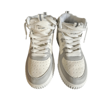 White grey high-top sneakers