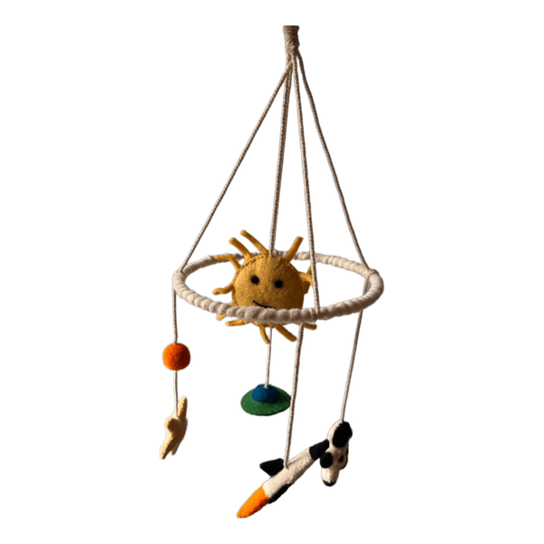 Galaxy felt baby mobile