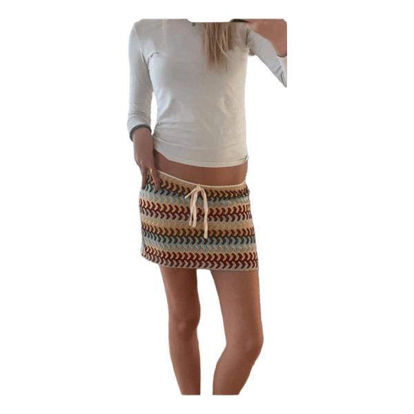 Multicolor knit mini skirt