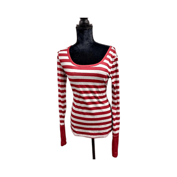 Red white striped top