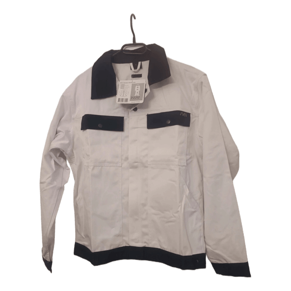 White and black work jacket