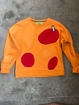 Orange colorblock sweatshirt