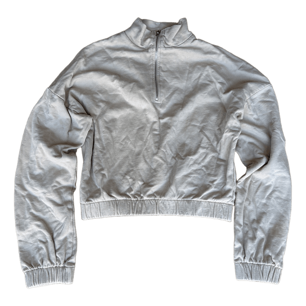 Beige sweatshirt med lynlås