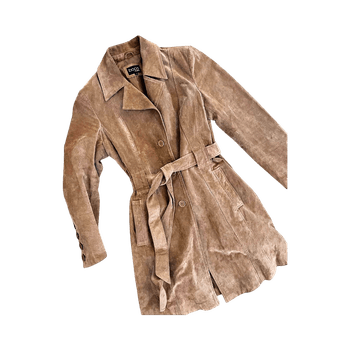Brown suede coat L