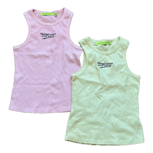 Rosa og gul tanktop