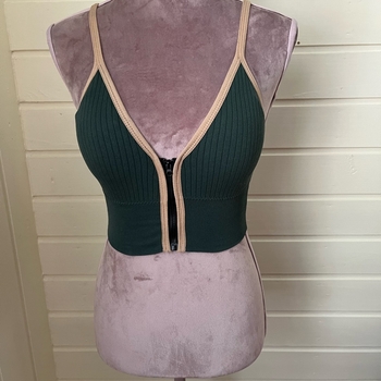 Dark green ribbed crop top