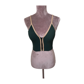 Dark green ribbed crop top