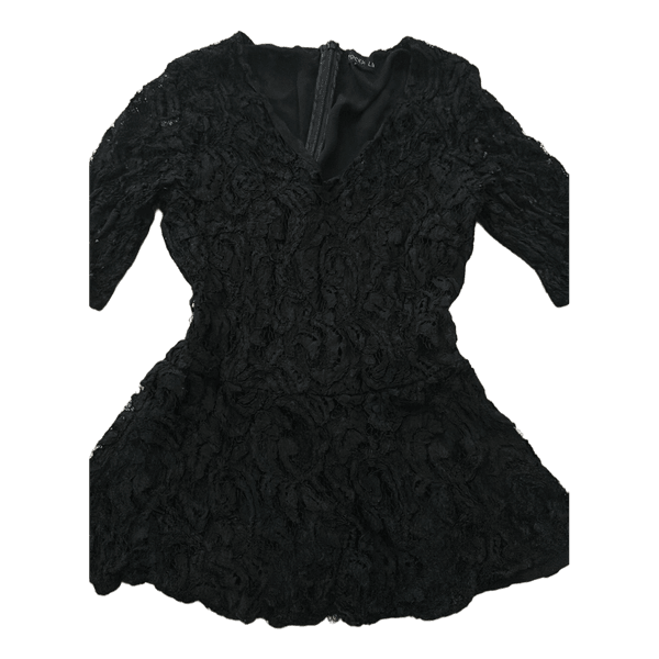 Black lace peplum top