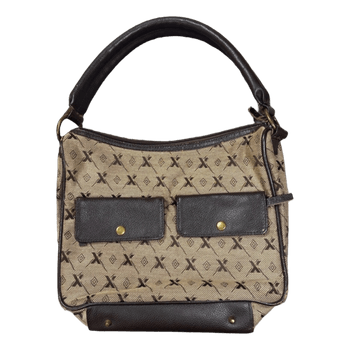 Brown patterned shoulder bag