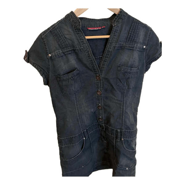 Jeansklänning i mörk denim