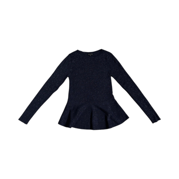 Navy Massimo Dutti metallic peplum top