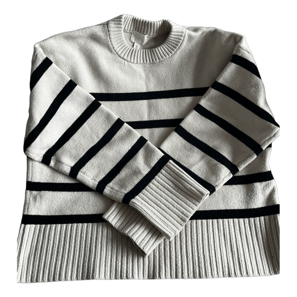 Striped beige black sweater