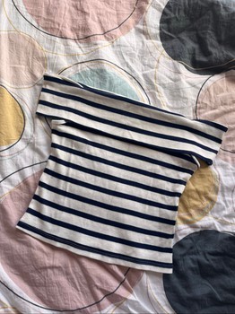 Striped off shoulder top