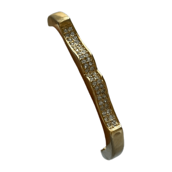 Gold plated bracelet with rhinestones