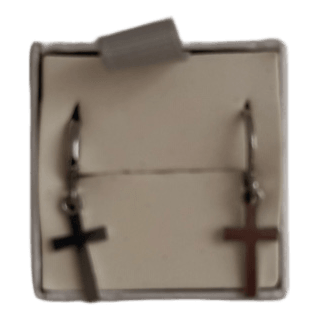 Silver cross hoop earrings