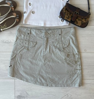 Beige mini skirt