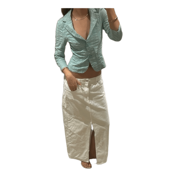 Hvid denim maxinederdel